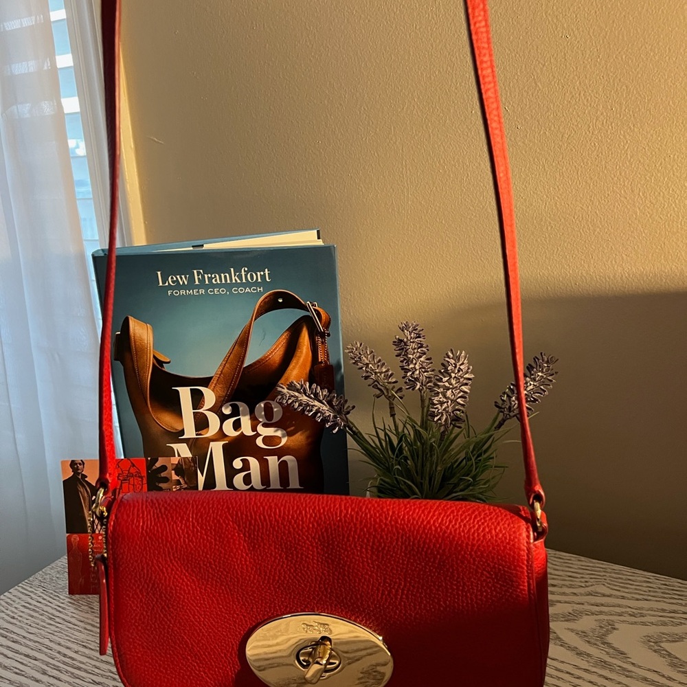 Vintage Coach Red Pebbled Leather Crossbody with Black Leather Tab Clutch - Picture 13 of 13